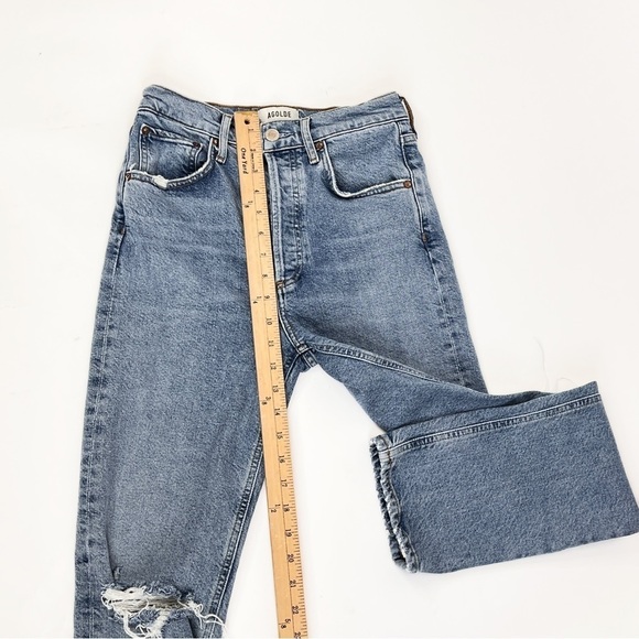 High Rise Button Fly Distressed Straight Jeans - Picture 10 of 16